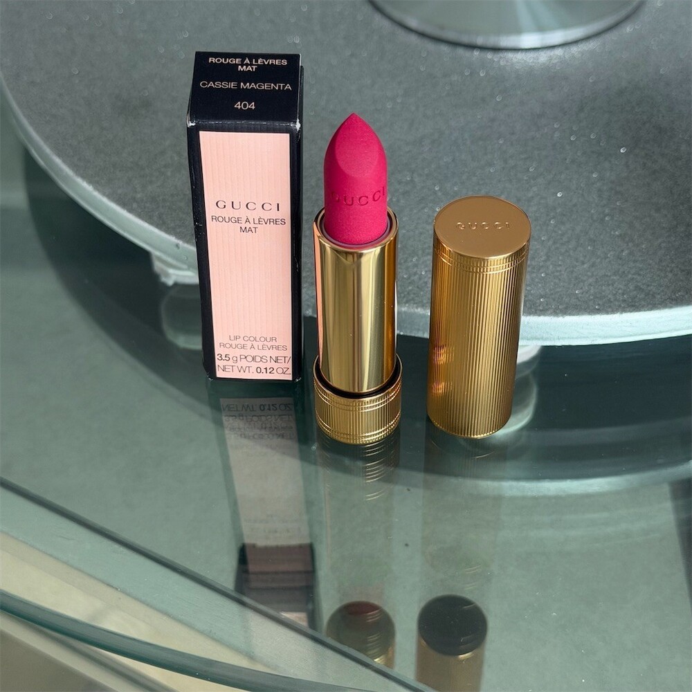 Gucci Rouge à Lèvres Mat Lipstick 404 Cassie Magenta 3.5g BNIB